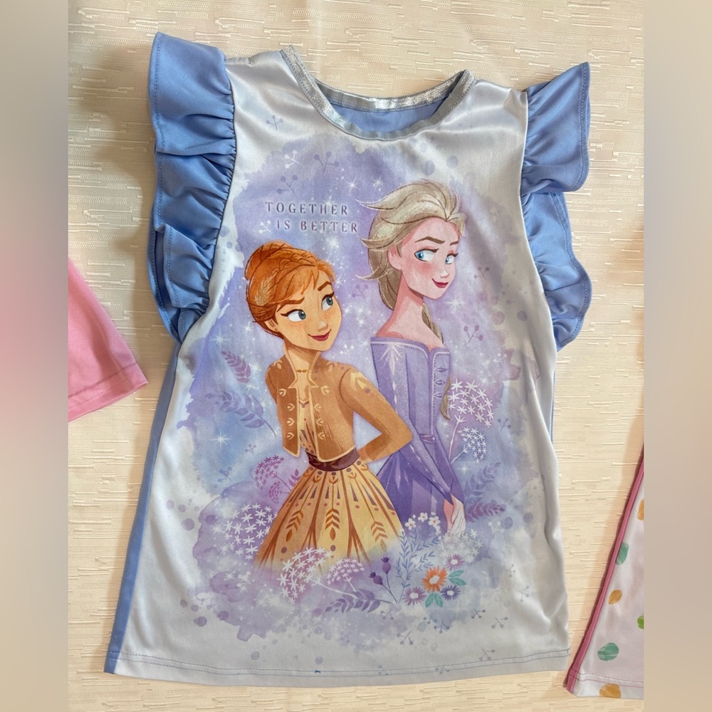 5pc Disney Girls Nightgowns Bundle Minnie Frozen Princess Pajamas 4T - Picture 5 of 11